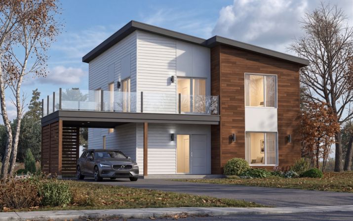 Maison vue en perspective