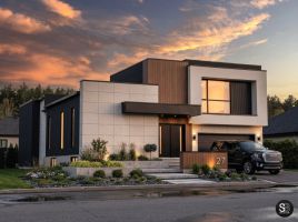 Maison vue en perspective 3D